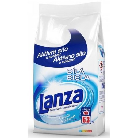 Lanza Fresh & Clean Biela prací prášok 6,3kg na 90 praní