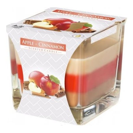 Bispol Tricolor Apple & Cinnamon vonná sviečka snk80-87