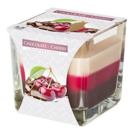 Bispol Tricolor Chocolate Cherry vonná sviečka snk80-104