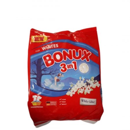 Bonux Whites 3v1 White Lilac prací prášok na ručné pranie 400g na 7 praní